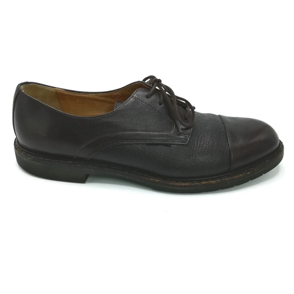 Mephisto Shoes Mens Oxford Melchior Cap Toe Brown Pebble Grain Leather 11